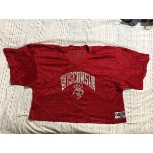 Vintage UW Madison Badgers Mesh Practice Jersey Crop Fit Size XL Don Alleson